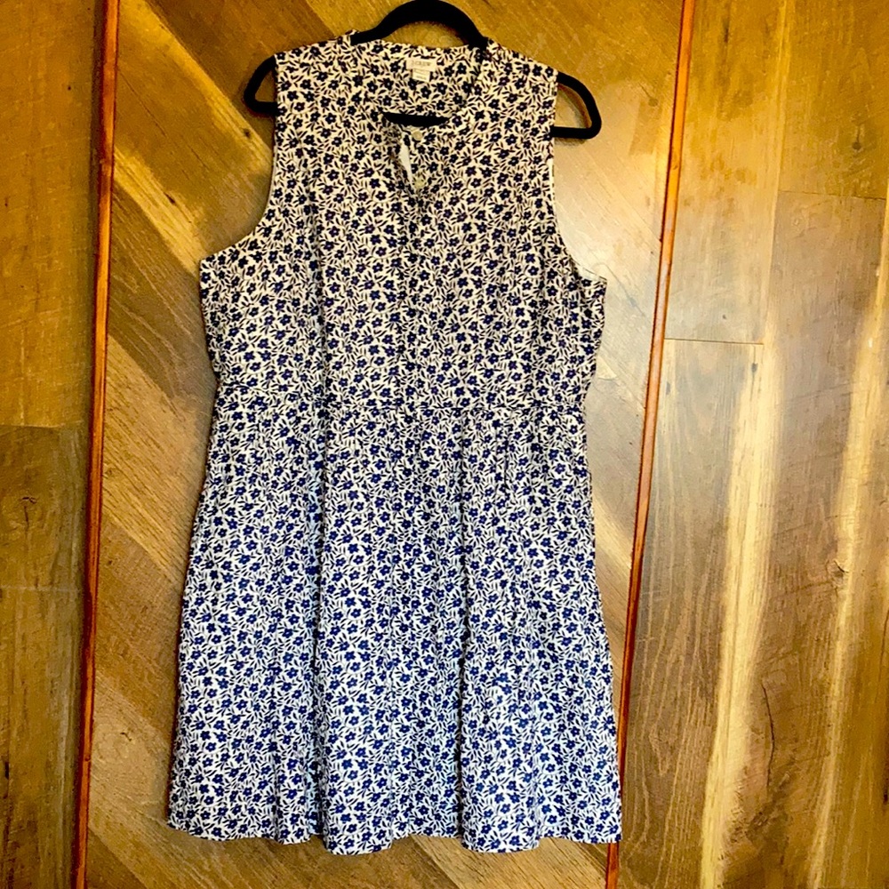JCrew Linen Flower Dress Sz 18